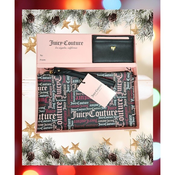 Juicy Couture Logo Wristlet Card Case Set NWT - Picture 1 of 3